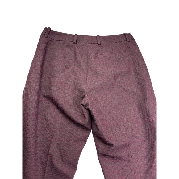 T Tahari Womens Burgundy Black Textured Dress Pants Size 10 Ankle Slim - Picture 5 of 8